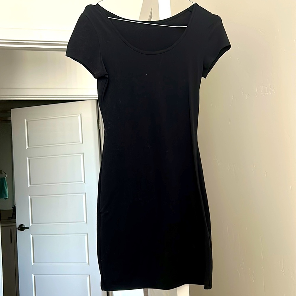 Black Short Sleeve Bodycon Mini Dress Size Small